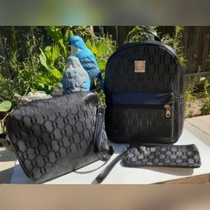 Backpack purse wristlet Black